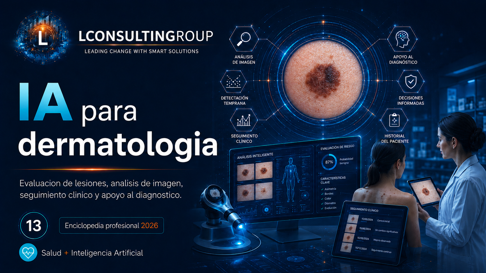 Caratula de enciclopedia 13 ia para dermatologia lconsultingroup 2026 edicion ampliada