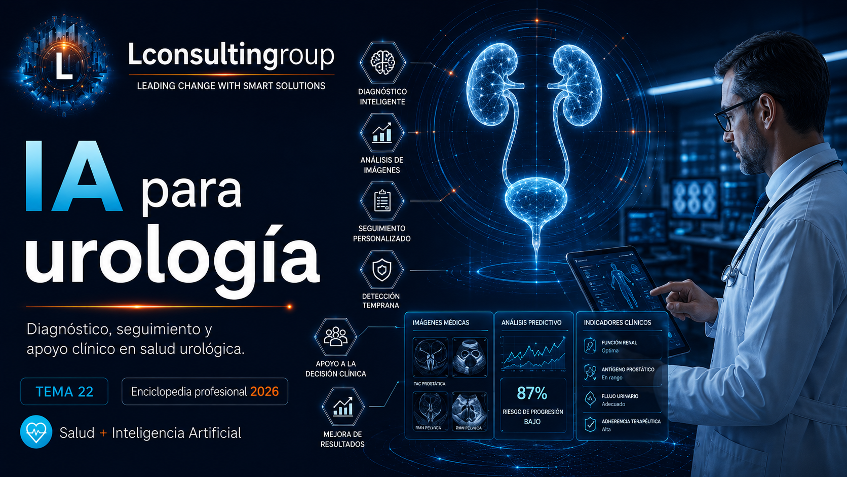 Caratula de enciclopedia 22 ia para urologia lconsultingroup 2026 edicion ampliada