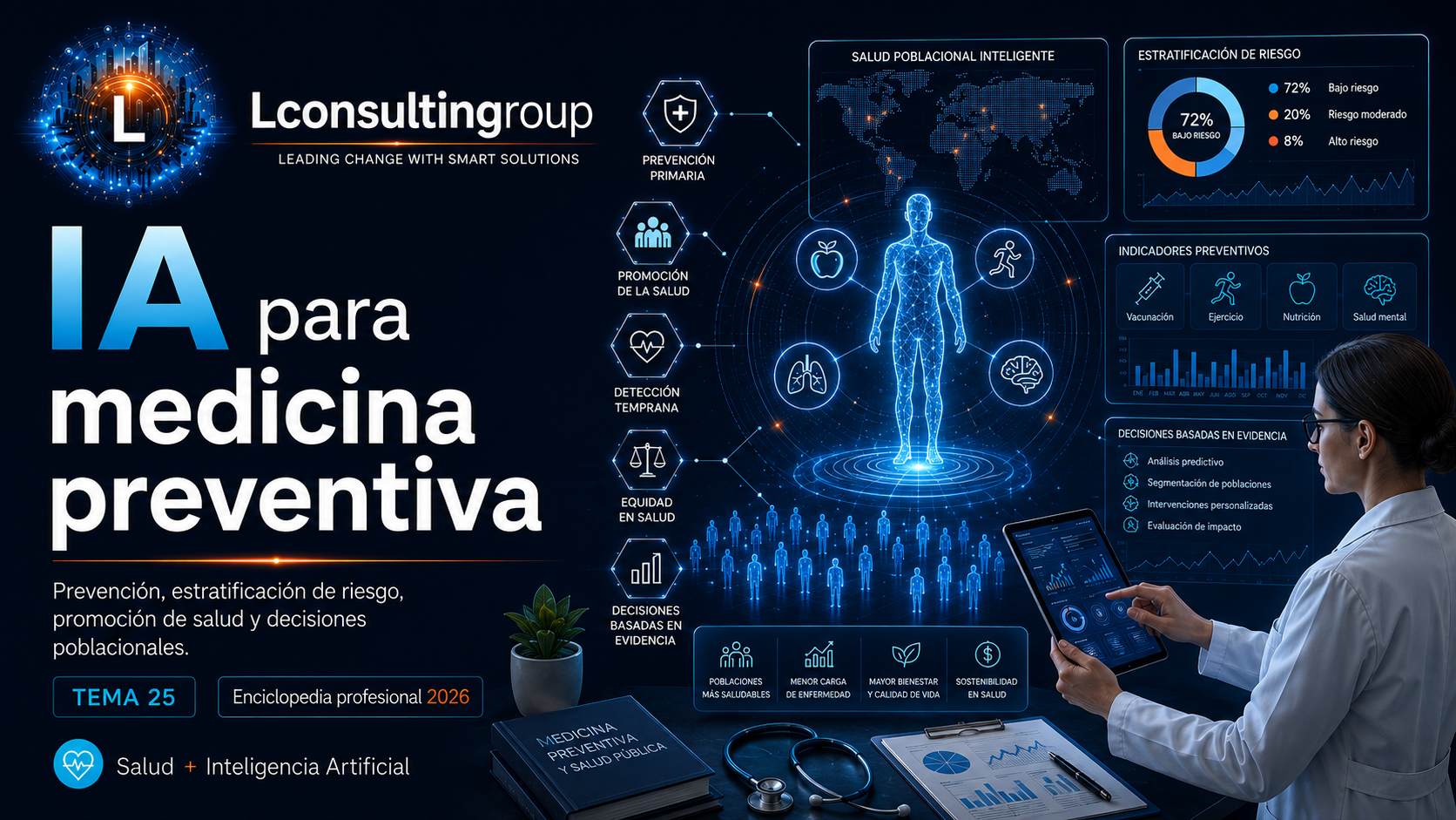 Caratula de enciclopedia 25 ia para medicina preventiva lconsultingroup 2026 edicion ampliada