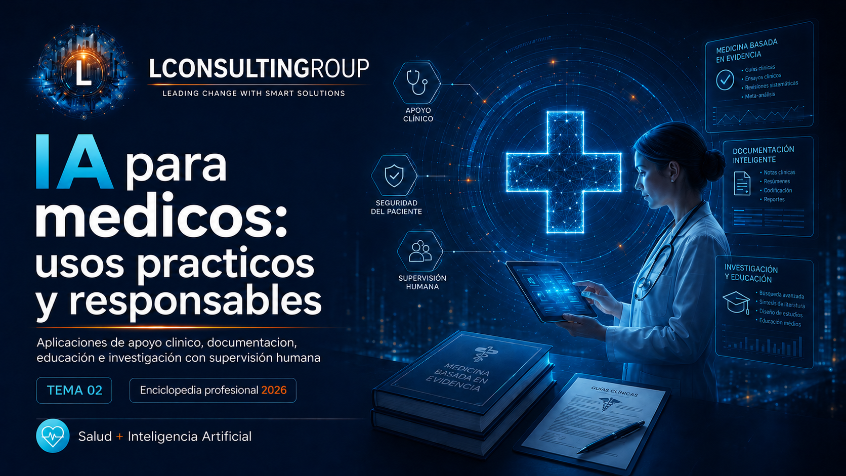 Caratula de enciclopedia 02 ia para medicos lconsultingroup 2026 edicion ampliada