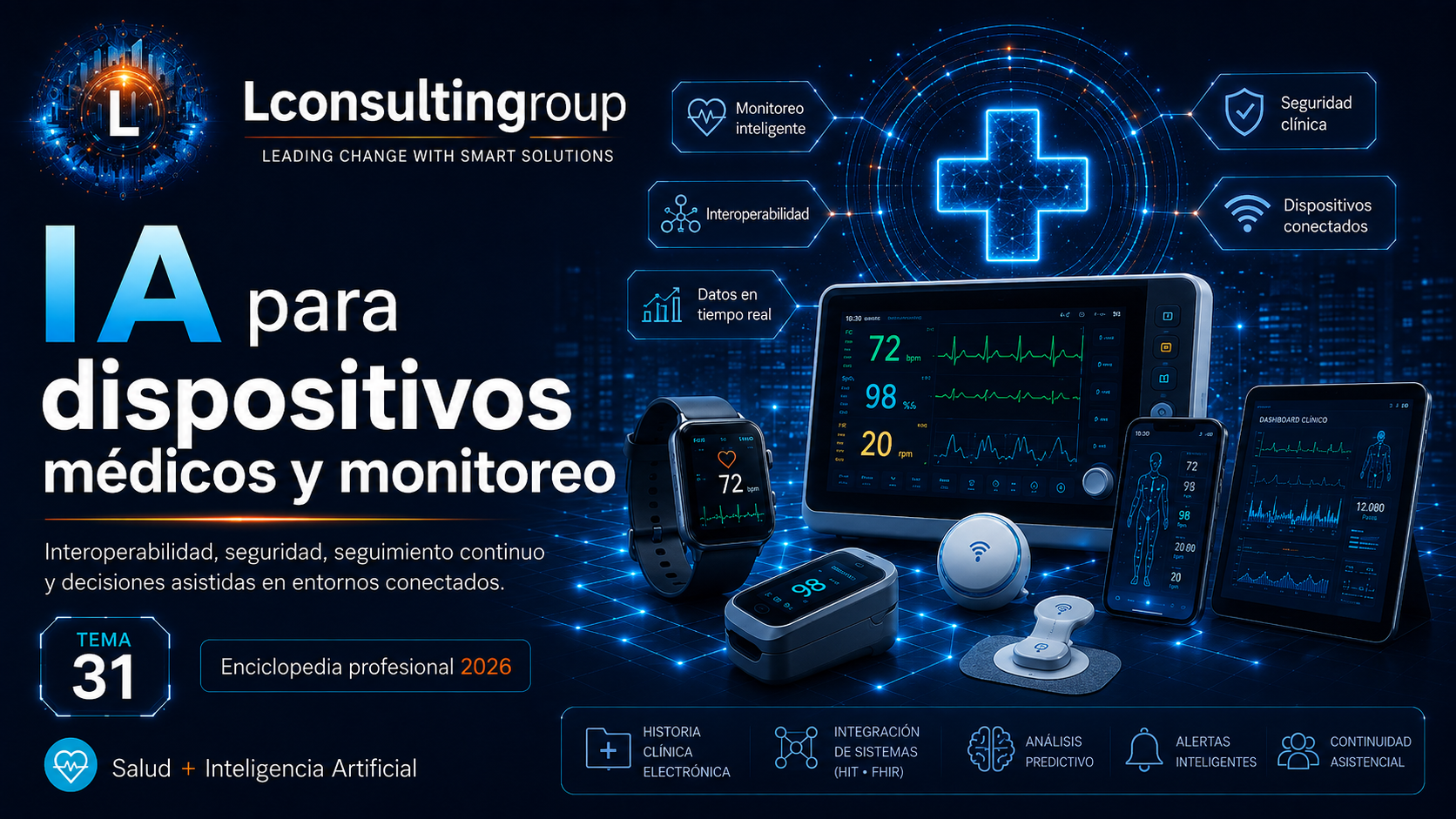 Caratula de enciclopedia 31 ia para dispositivos medicos y monitoreo lconsultingroup 2026 edicion ampliada