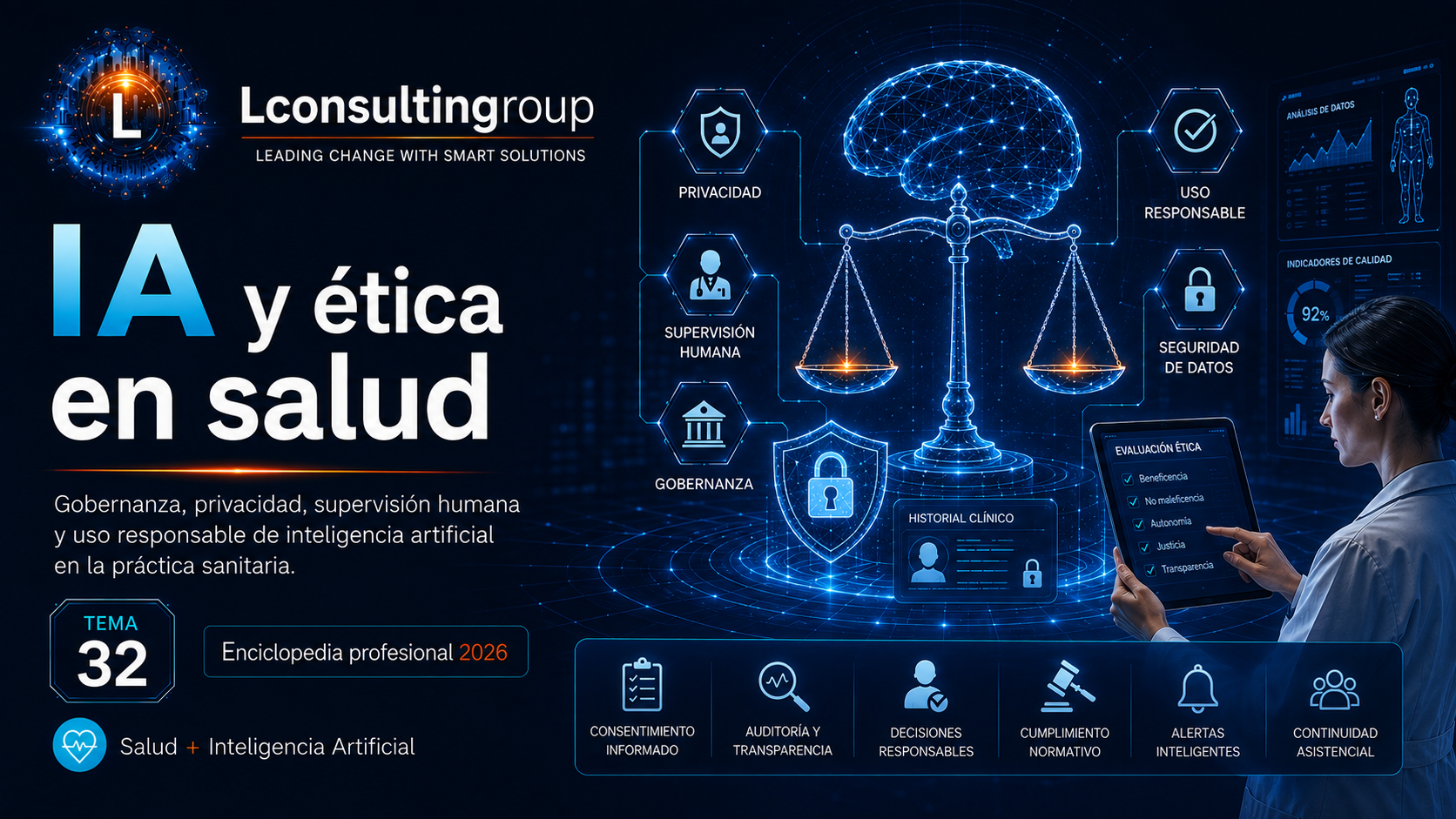 Caratula de enciclopedia 32 ia y etica en salud lconsultingroup 2026 edicion ampliada